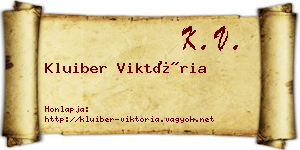 Kluiber Viktória névjegykártya